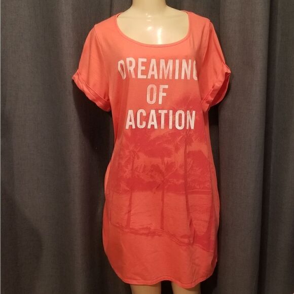 Cacique Sleep Shirt - 18/20 Dream of Vacation NWOT peach color - Picture 1 of 11